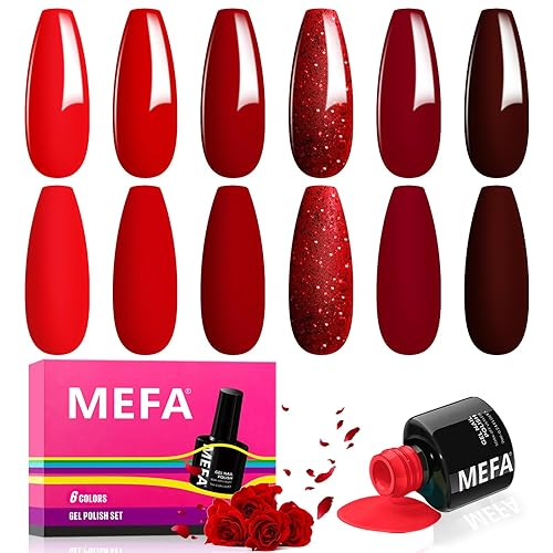 MEFA - Juego de esmaltes de uñas de gel, marrón, 6 colores, chocolate, café, caqui, beige, naturaleza, tono tierra, colección de larga duración,