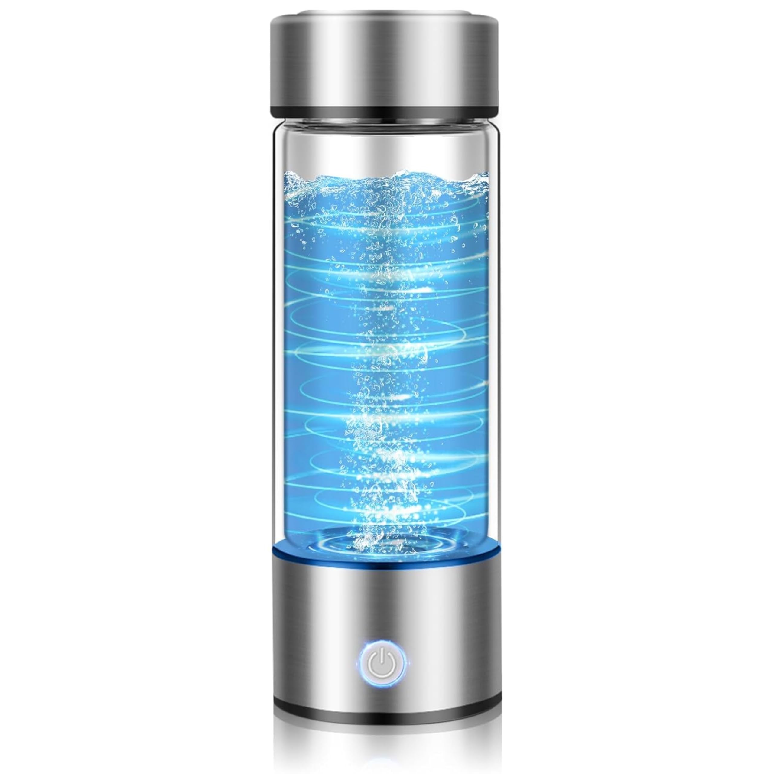 VORACIS Portable Hydrogen Water Bottle 420ML, Hydrogen Rich Water Generator with SPE & PEM Electrolysis, USB Rechargeable Glass Bottle, Leakproof H2 Water Maker for Daily Hydration, Gym & Travel