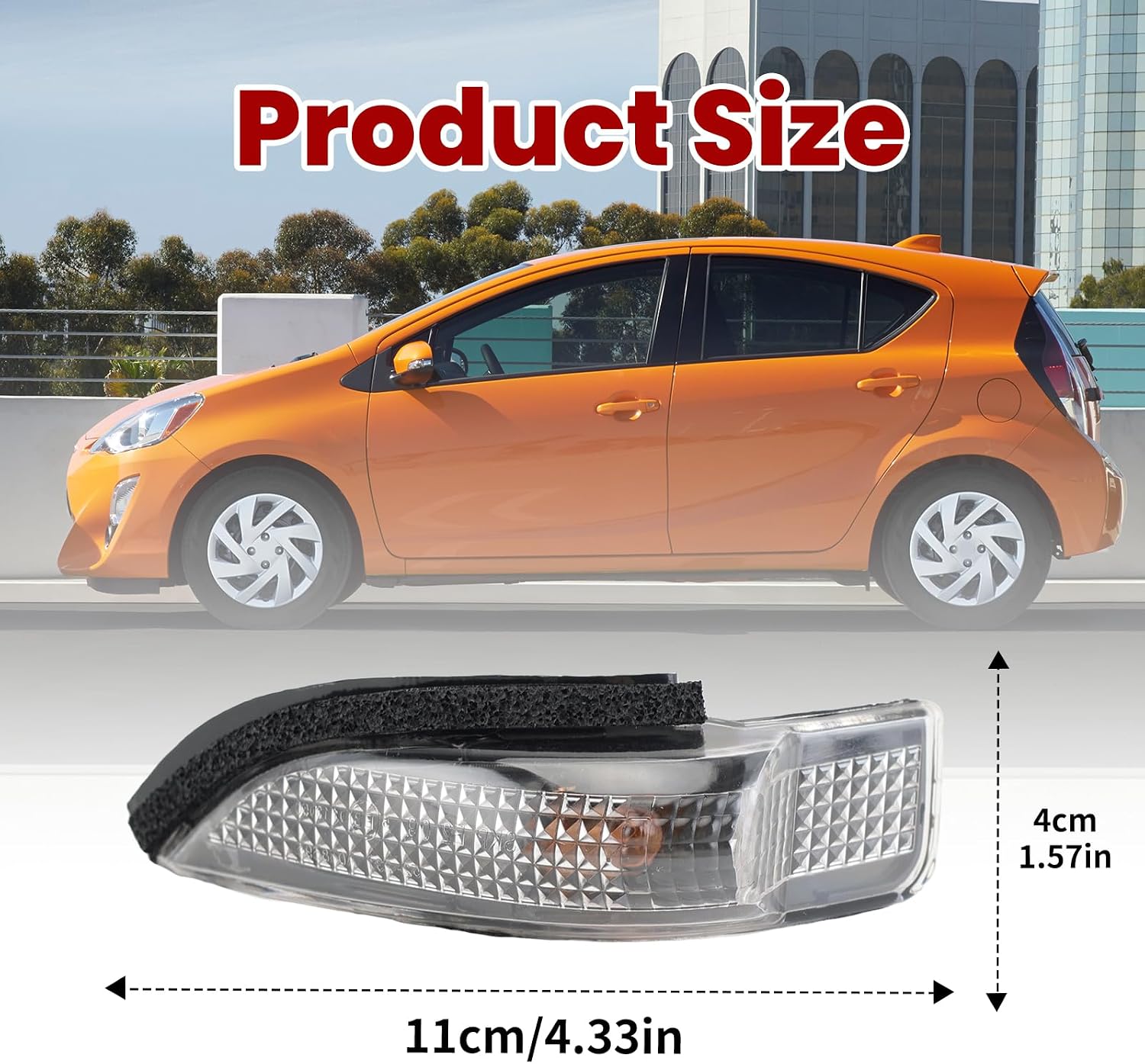 Car Rearview Mirror Turn Signal Indicator Light For Toyota Corolla/RAV4/Camry/Prius C/Avalon 2012 2013 2014 2015 2016 (Left Driver Side)