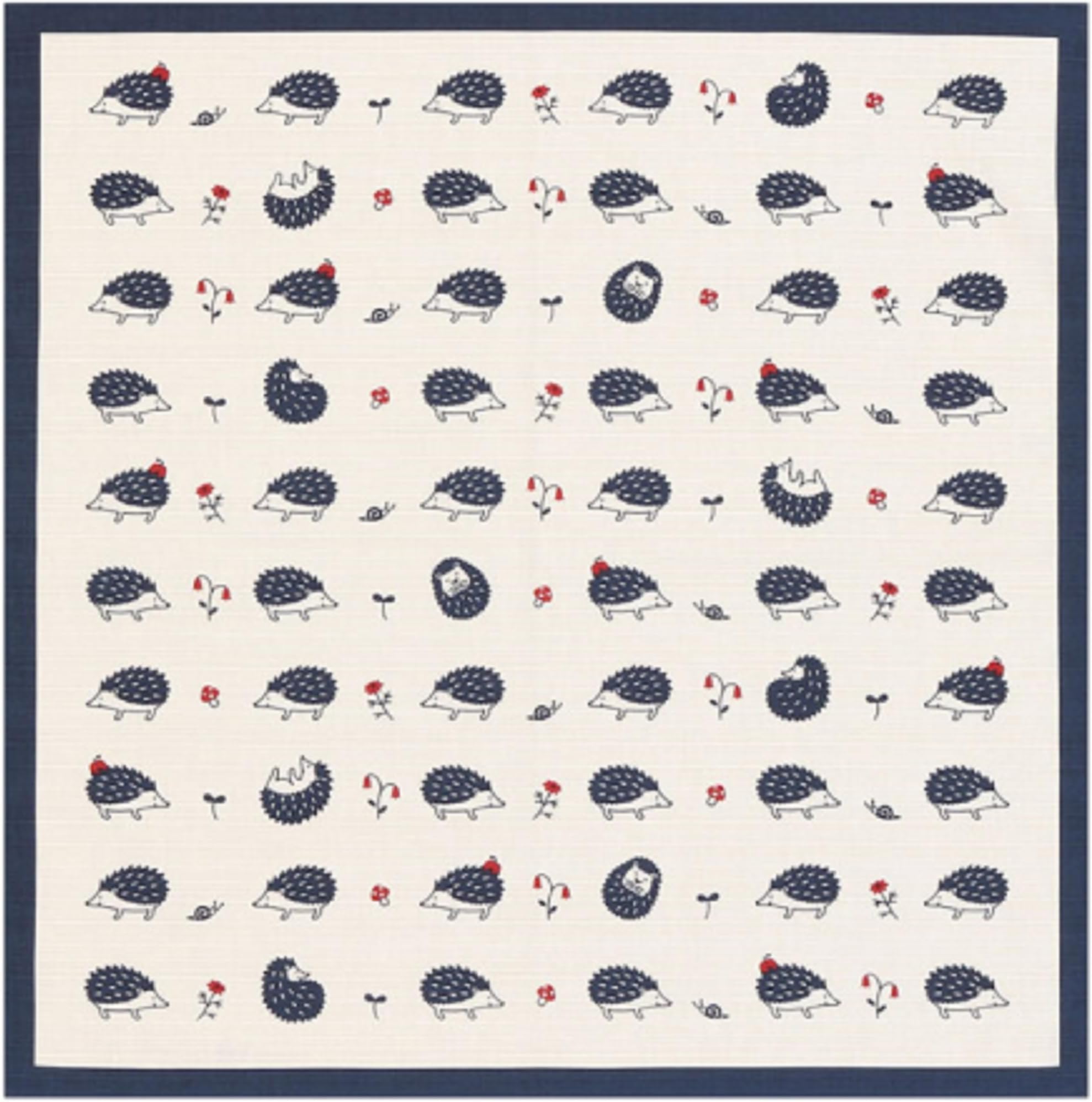 ไบฌ้ฝใใใฒๅฑ Japanese Furoshiki Cute Handkerchief & Bento Wrapping Cotton Fabric Wrapping Cloth Handmade in Kyoto Gifts Souvenir (Blue Hedgehog, 50x50cm)