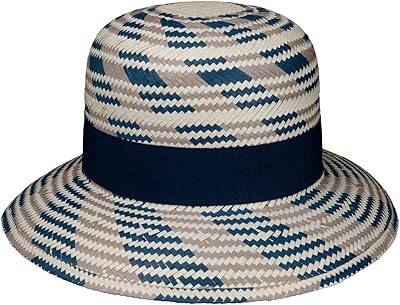 Lipodo Tricolour Straw Hat Women Blue-Grey One Size