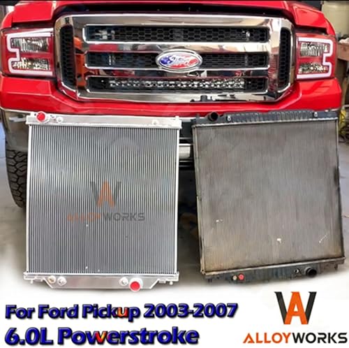 Miniatura 6 de ALLOYWORKS - Radiador compatible con radiadores de flujo descendente del motor 2003-2007 04 05 06 Ford F350 F250 F450 Powerstroke Diesel 6.0L, 2