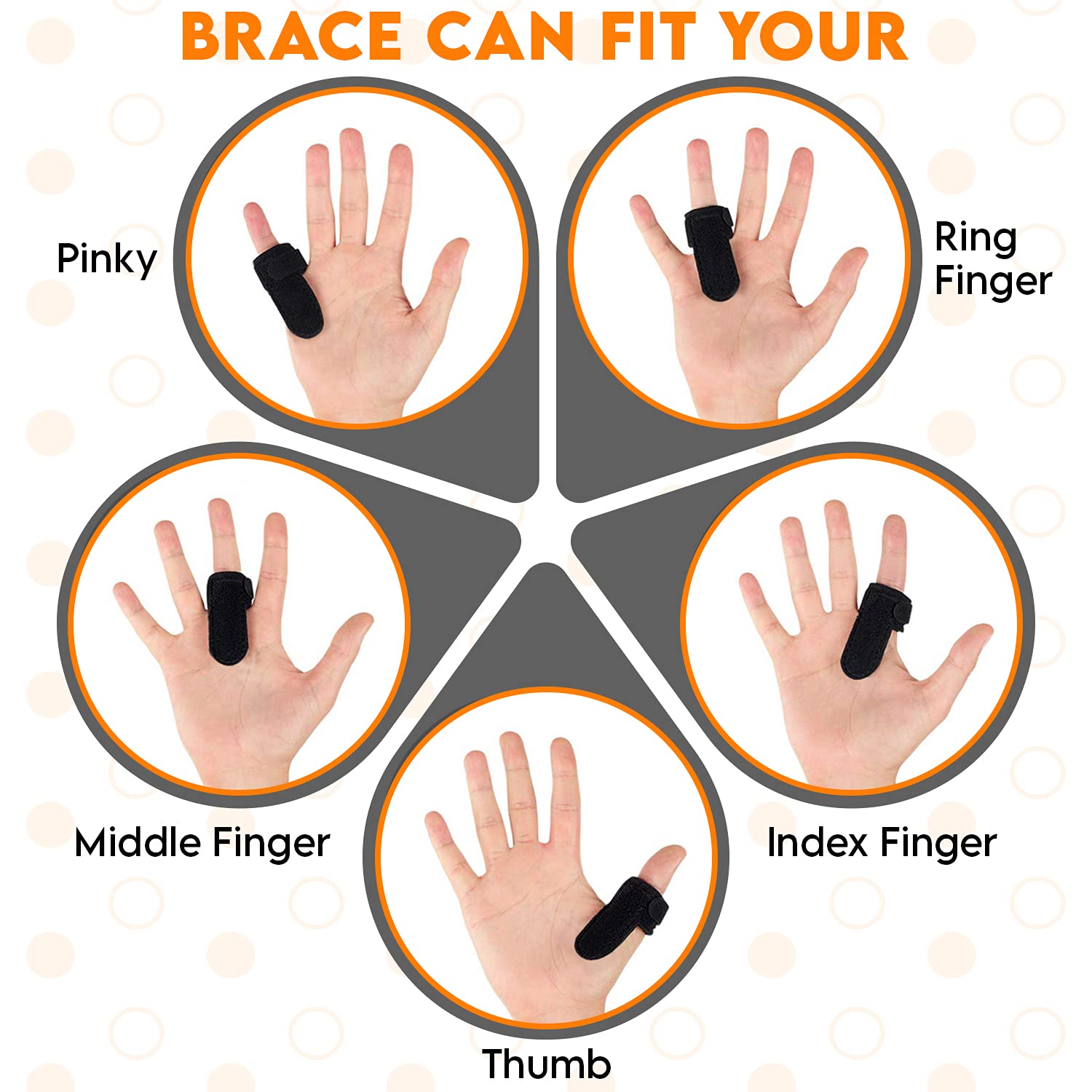 CTR Band Trigger Finger Splint - Support Brace for Middle, Ring, Index, Thumb and Pinky - Straightening Curved, Bent, Locked Hands - Tendon Lock Release Stabilizer Knuckle Wrap : Health & Household