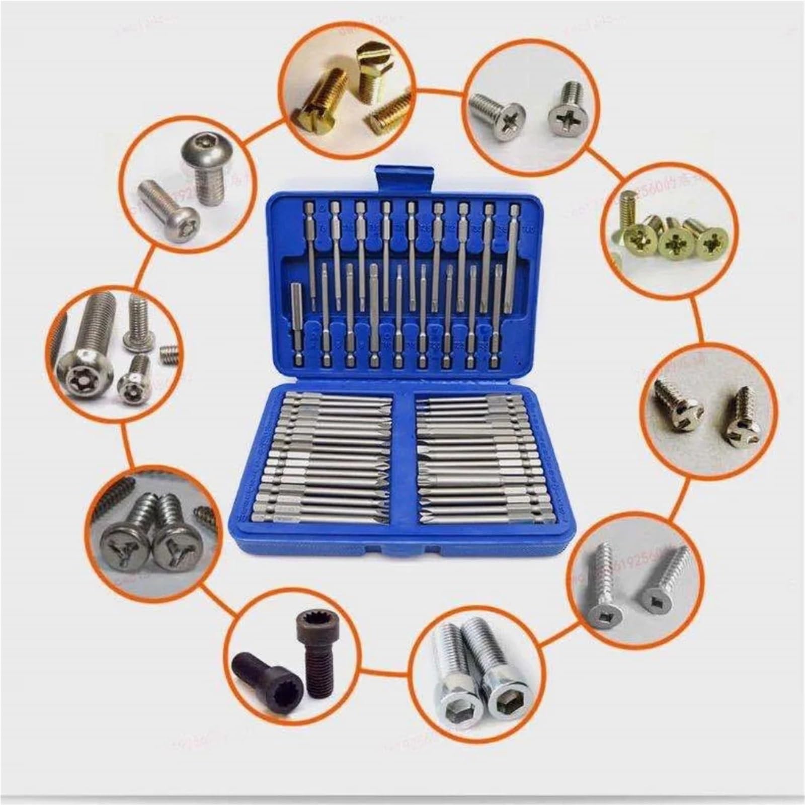 Juego De 50 Puntas De Destornillador De Alcance Extra Largo De 75 Mm, Puntas De Destornillador De Seguridad Torx Star Hex