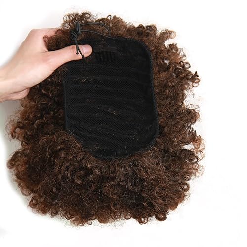Miniatura 5 de Extensión de cola de caballo afro rizada con cordón para mujer, cola de caballo afro, rizado afro, extensiones de cabello sintético rizado con dos