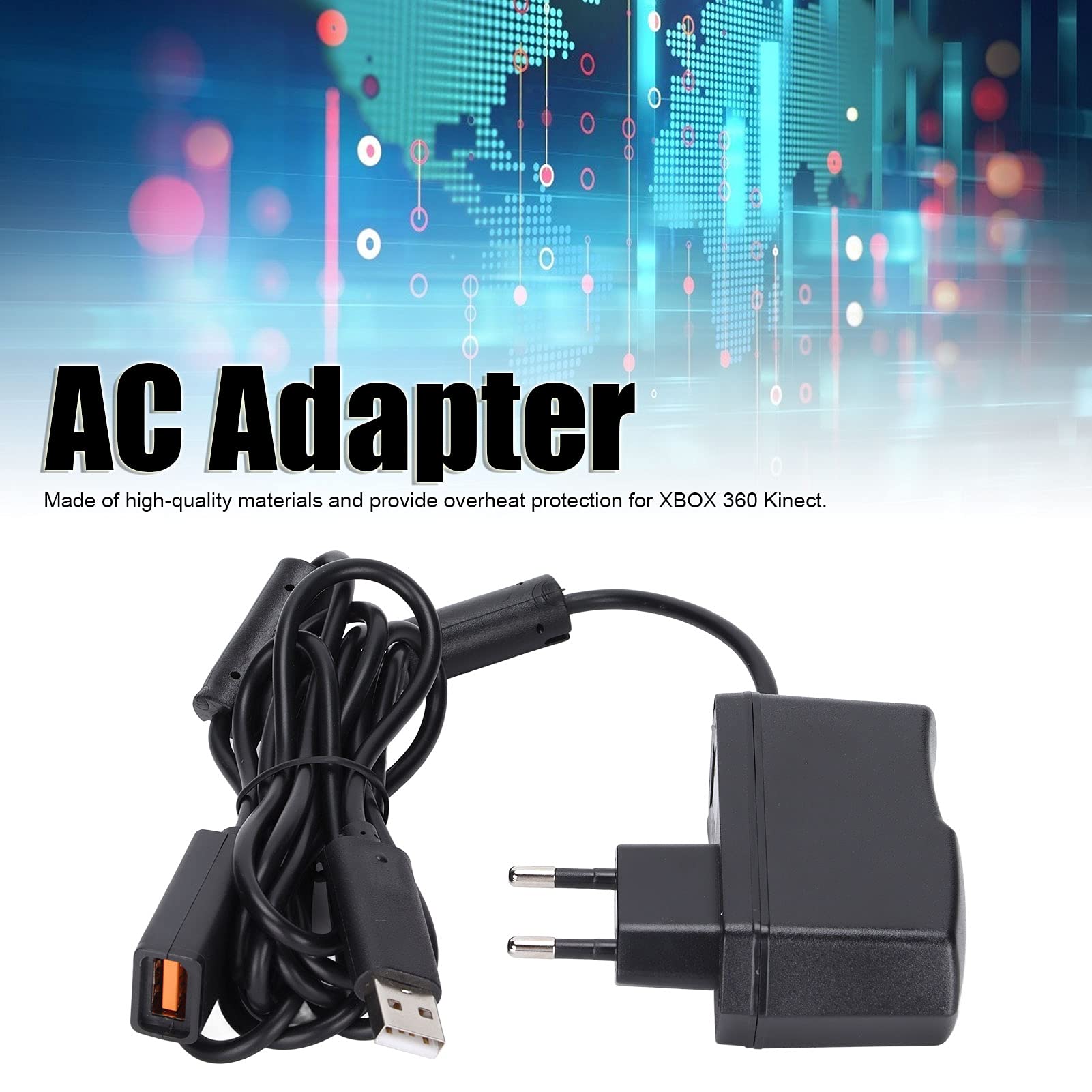 zottel Alimentation du capteur, Adaptateur Secteur Haute sensibilité Pratique Prise UE 100‑240V pour capteur 360 Kinect