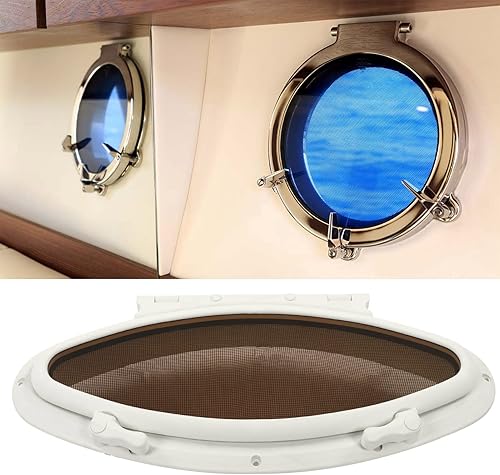 Miniatura 6 de KIMISS Ojo de buey para barco, 18.504 x 8.268 in, ventana de portlight marino, apertura interna, resistente al agua, forma ovalada, para barco,