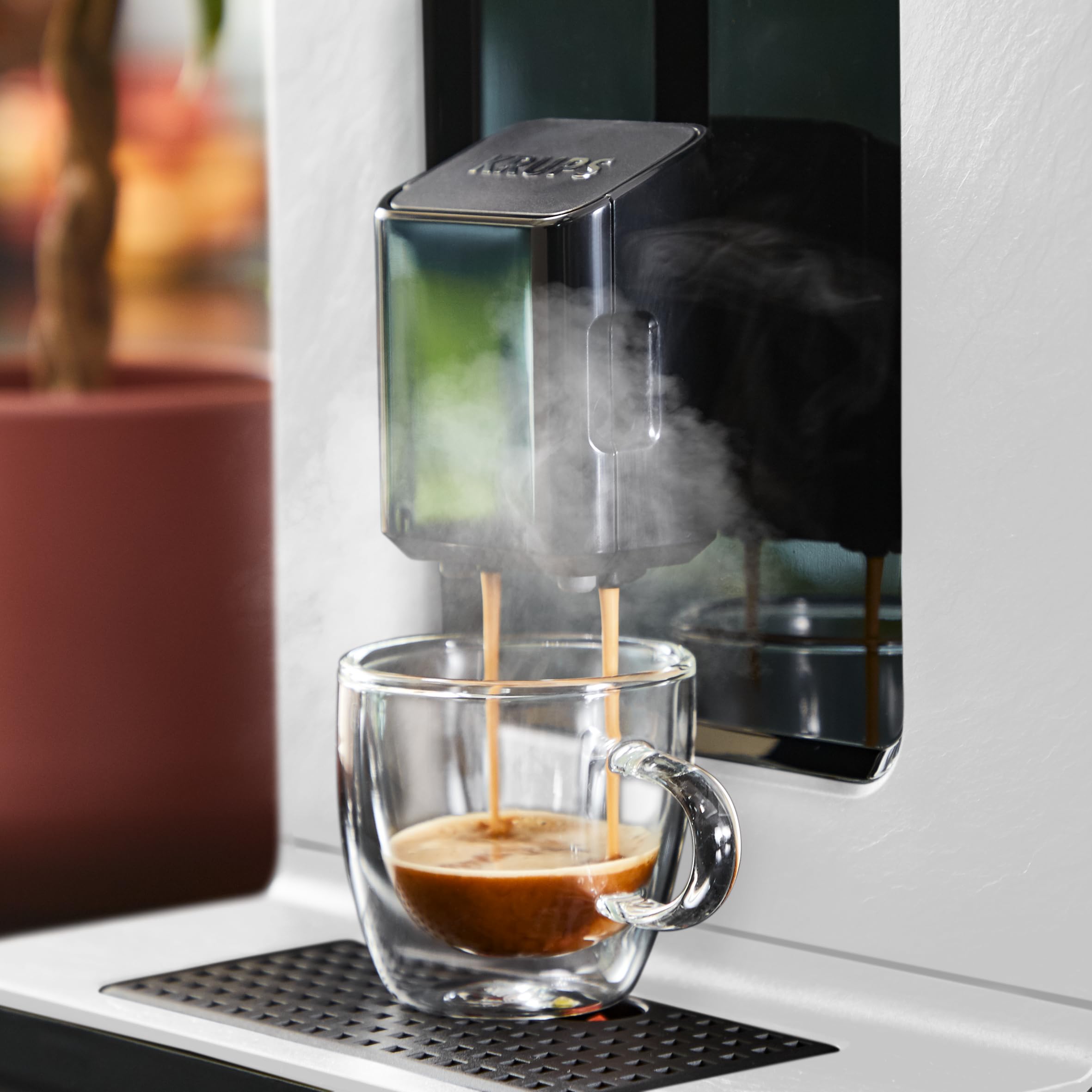 Krups EA897A Evidence ECO design automatyczny ekspres do kawy, cappuccino One-Touch, ekologiczny, sterowanie dotykowe, możliwość personalizacji, zestaw do zaparzania z metalu