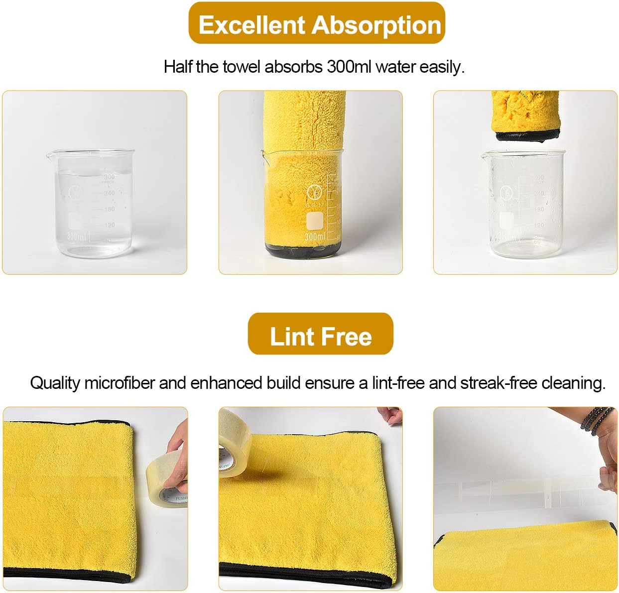 helloleiboo Microfiber Cleaning Cloths Professional Microfiber Drying Towel for Car Cleaning Highly Absorbent & Lint-Free (Pack of 13)