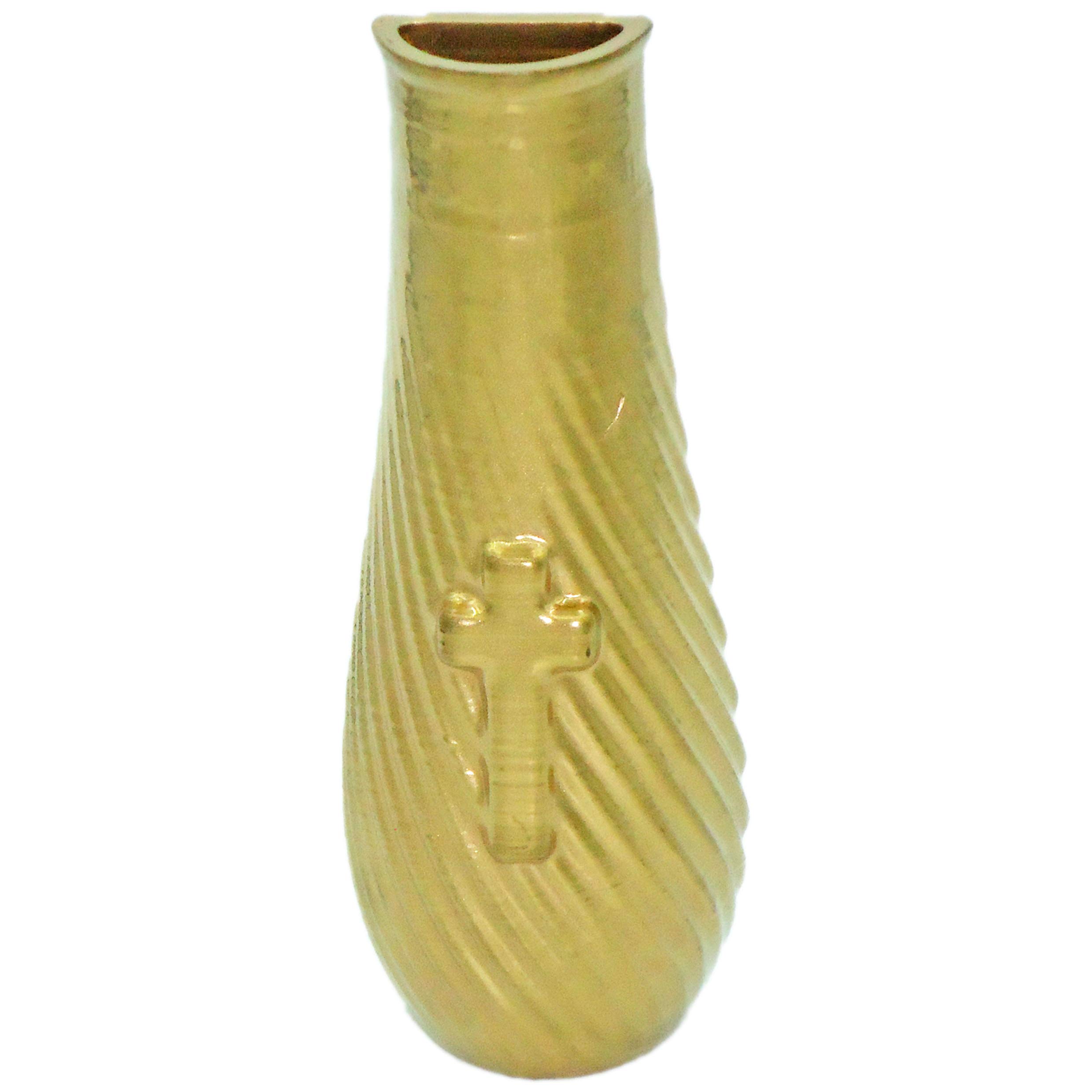 Vase de columbarium Spiral Croix, soliflore funéraire polymère pour cimetière