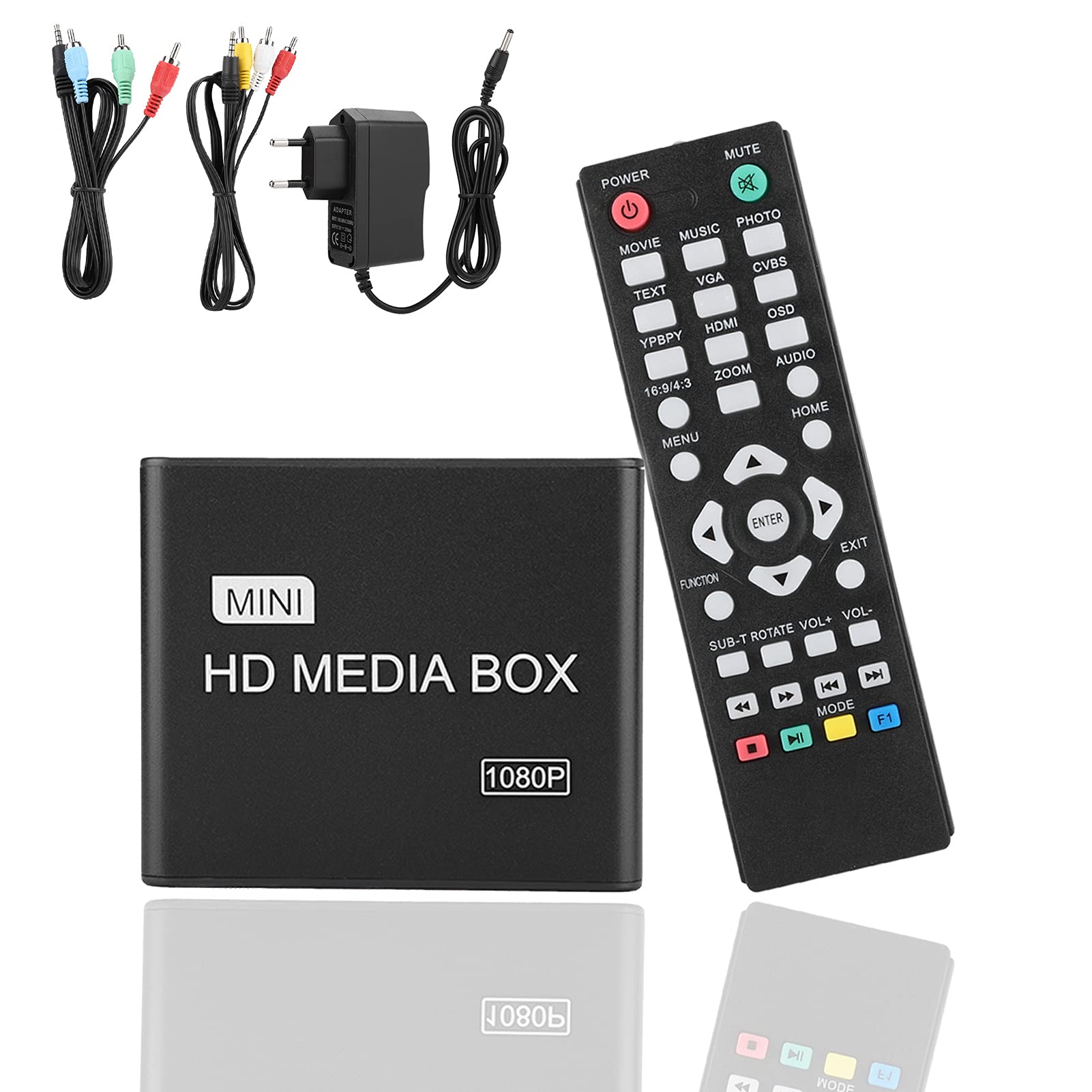 Odtwarzacz multimedialny HDMI, miniodtwarzacz wideo 1080P Full HD do obsługi nośników cyfrowych Karta SD / MMC, dysk U, urządzenia do przesyłania strumieniowego z dysku twardego dla nośników wielowyjściowych. (Eu)