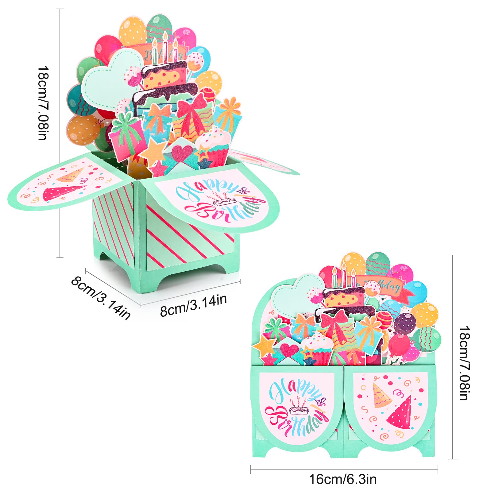 Biglietto di auguri di compleanno pop-up 3D fatto a mano