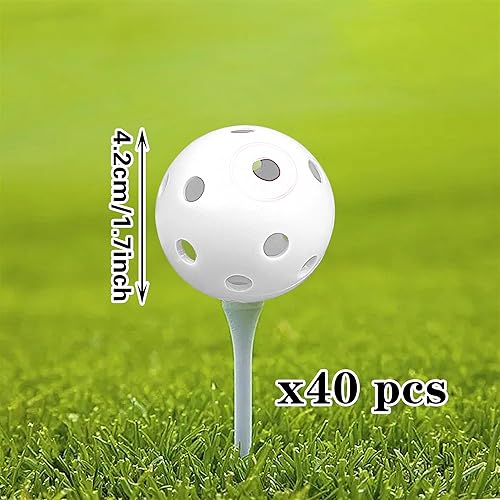 Miniatura 2 de XIPEGPA Pelotas de golf de práctica de 1.614 in de plástico de flujo de aire hueco, campo de conducción, práctica de columpio, uso en interiores y