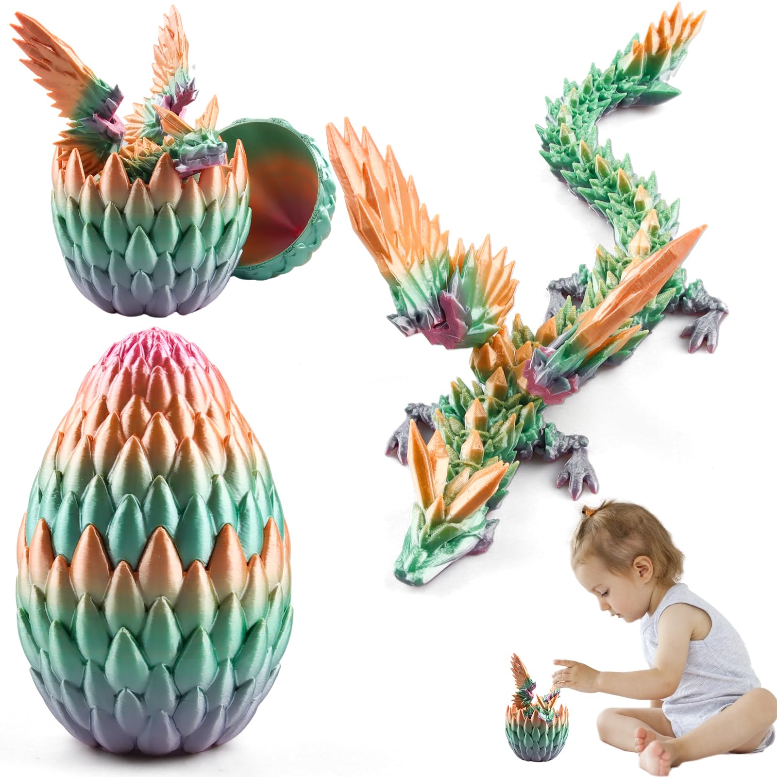 Uovo di Drago Stampato 3D - Drago Articolato | DUOCIYUAN