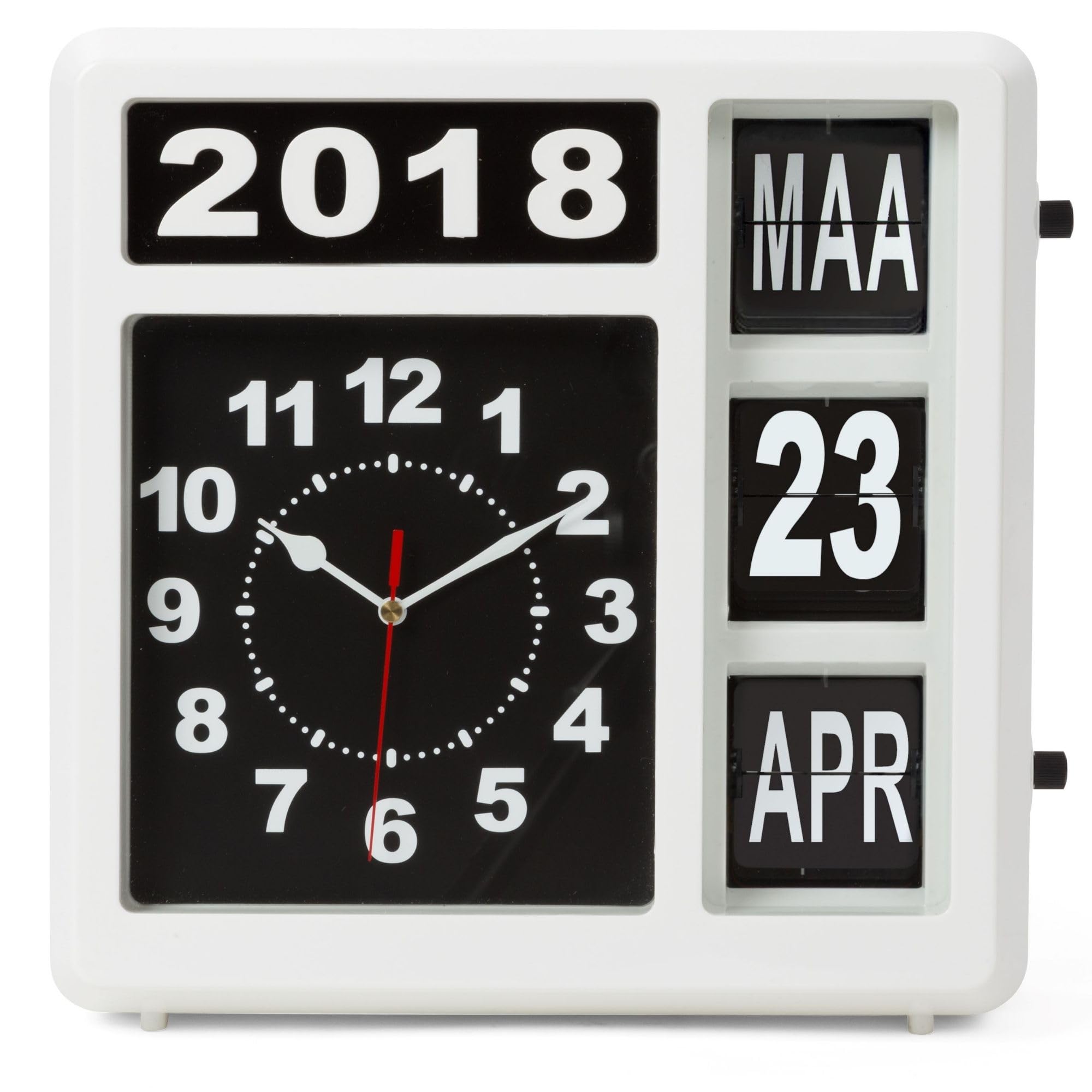 Perel Orologio a fogli mobili con calendario, quadrato, analogico, 31 x 31 cm, versione olandese