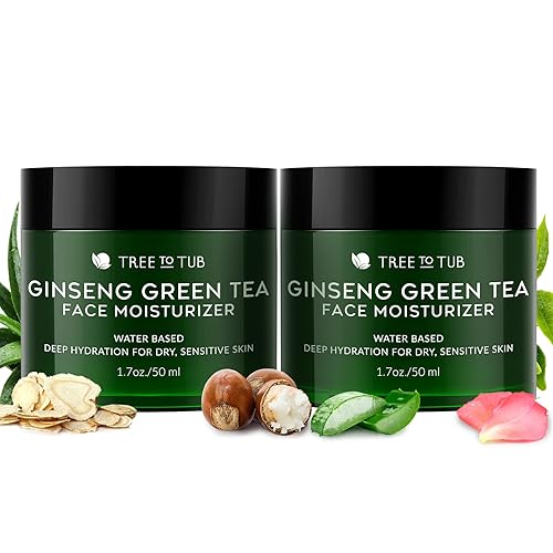 Tree to Tub Hidratante facial hidratante para piel seca y sensible, hidratante facial de ácido hialurónico a base de agua, crema facial de vitamina