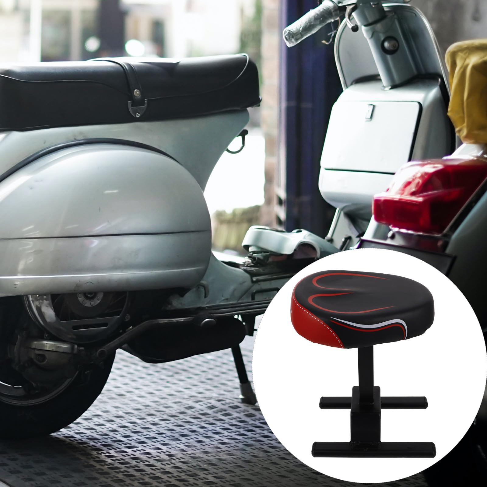Healvian Seggiolino Anteriore per Ragazzo Ragazza Compatibile Bici Elettriche in Spugna e Acciaio Carbonio, Sedile Sicuro per Monopattino Elettrico e Biciclette Colore Casuale