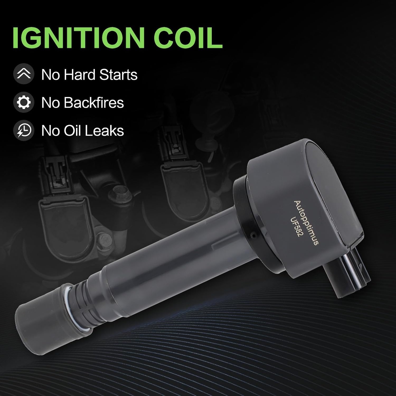 UF582 30520RNAA01 Ignition Coil, Compatible with Civic 2006-2011 1.8L L4 Replaces 5C1637 E1082 52-1874