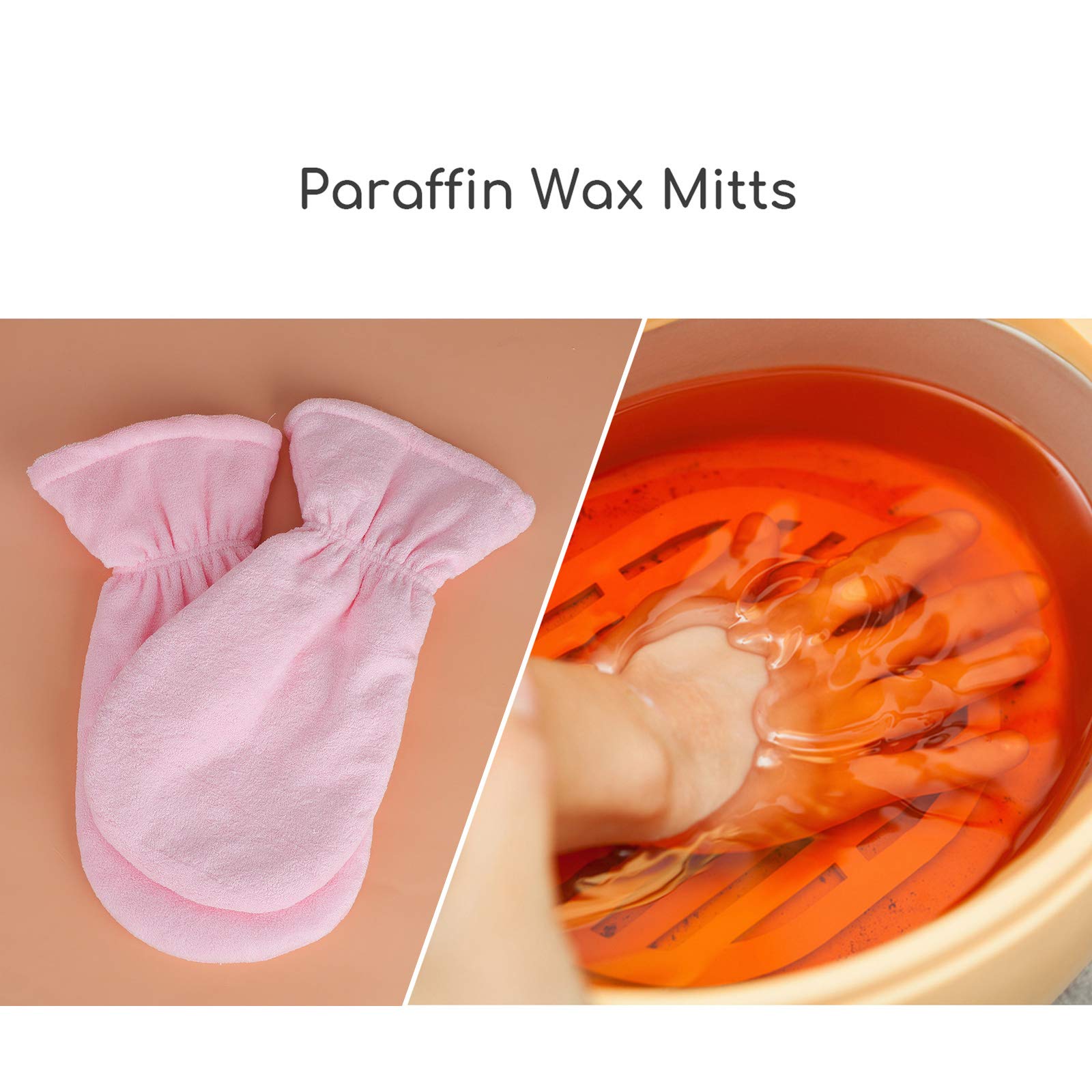 Guanti di paraffina, Guanti riscaldati con paraffina Segbeauty Mano SPA per donne, Guanti per terapia delle mani con cera calda con paraffina Trattamento termico SPA Therabath Scaldacera rosa
