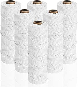 Macrame Cord 3mm X 594 Yards, 18 Rolls Natural Colored Macrame Cotton Cord Rope Kit Color Variety Macrame Jute Twine String 4 Strand Twisted For Wall Hanger Plant Hanging DIY Knitting