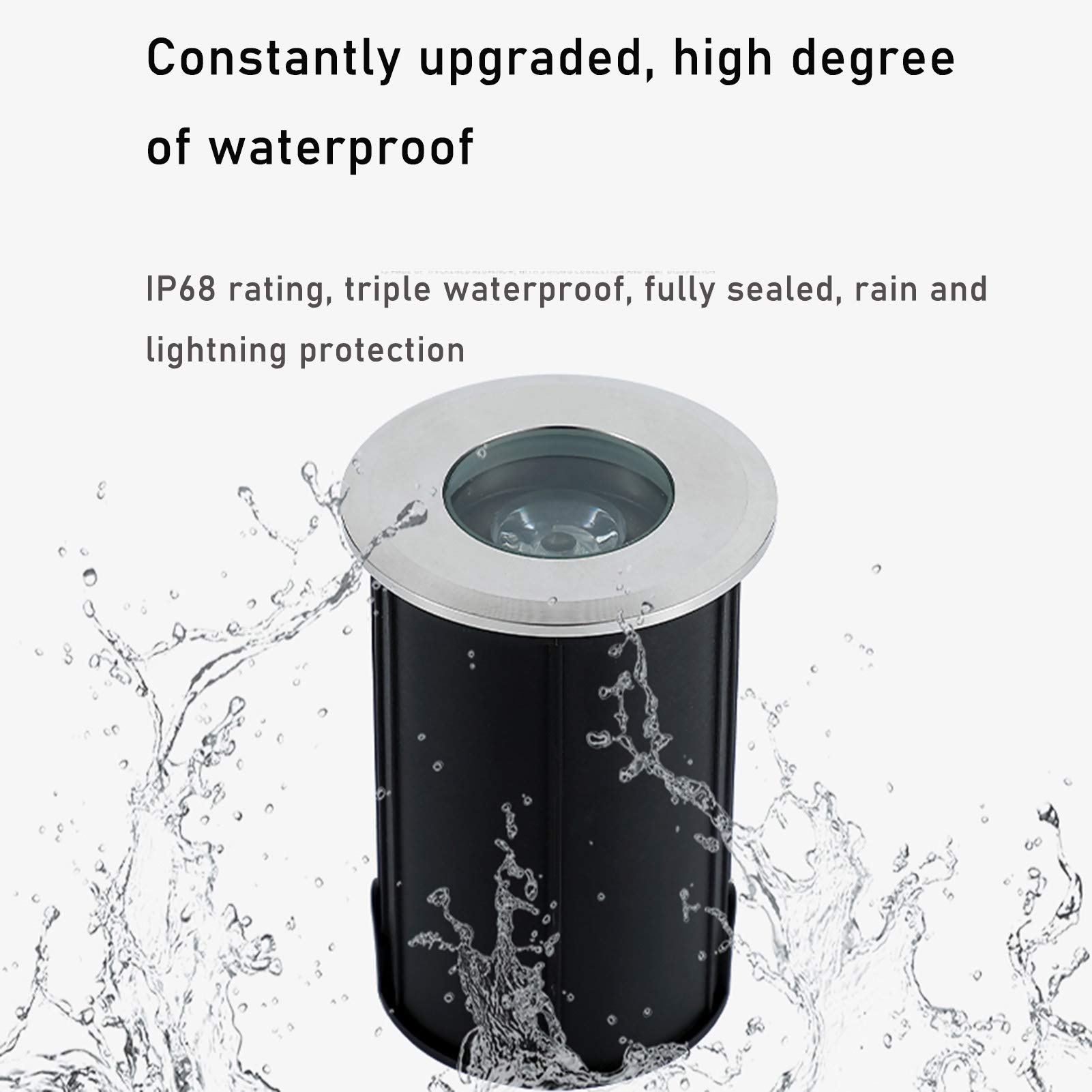 Unterwasserlicht IP68 wasserdichtes eingebettetes Bodenstrahlerlicht Poolbodenlicht Unterwasserlicht (Color : Blue, Size : S)