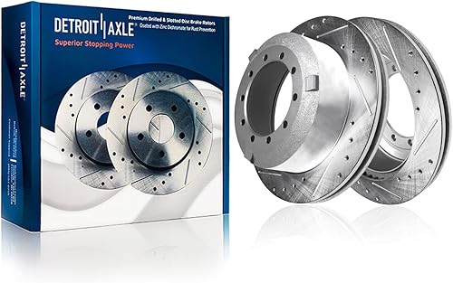 Miniatura 10 de Detroit Axle - Rotores de freno trasero para Mercedes-Benz C300 E350 E300 C350e, rotores de freno de disco perforados y ranurados Reemplazo :