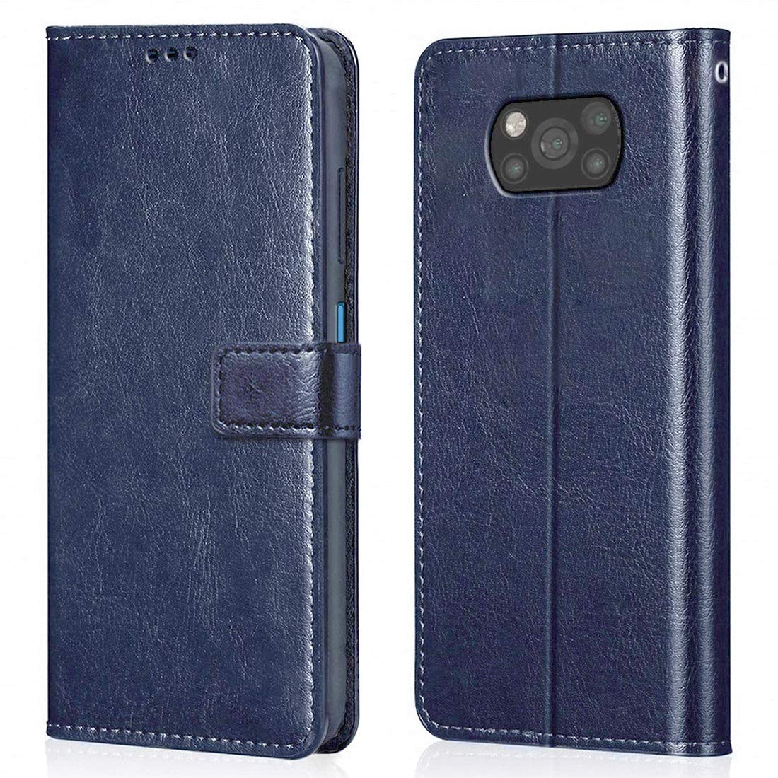 Amazon Brand - Solimo Flip Leather Mobile Cover (Soft & Flexible Back case) for Mi Poco X3 (Blue) (B08S828VBV) Amazon Price History, Amazon Price Tracker
