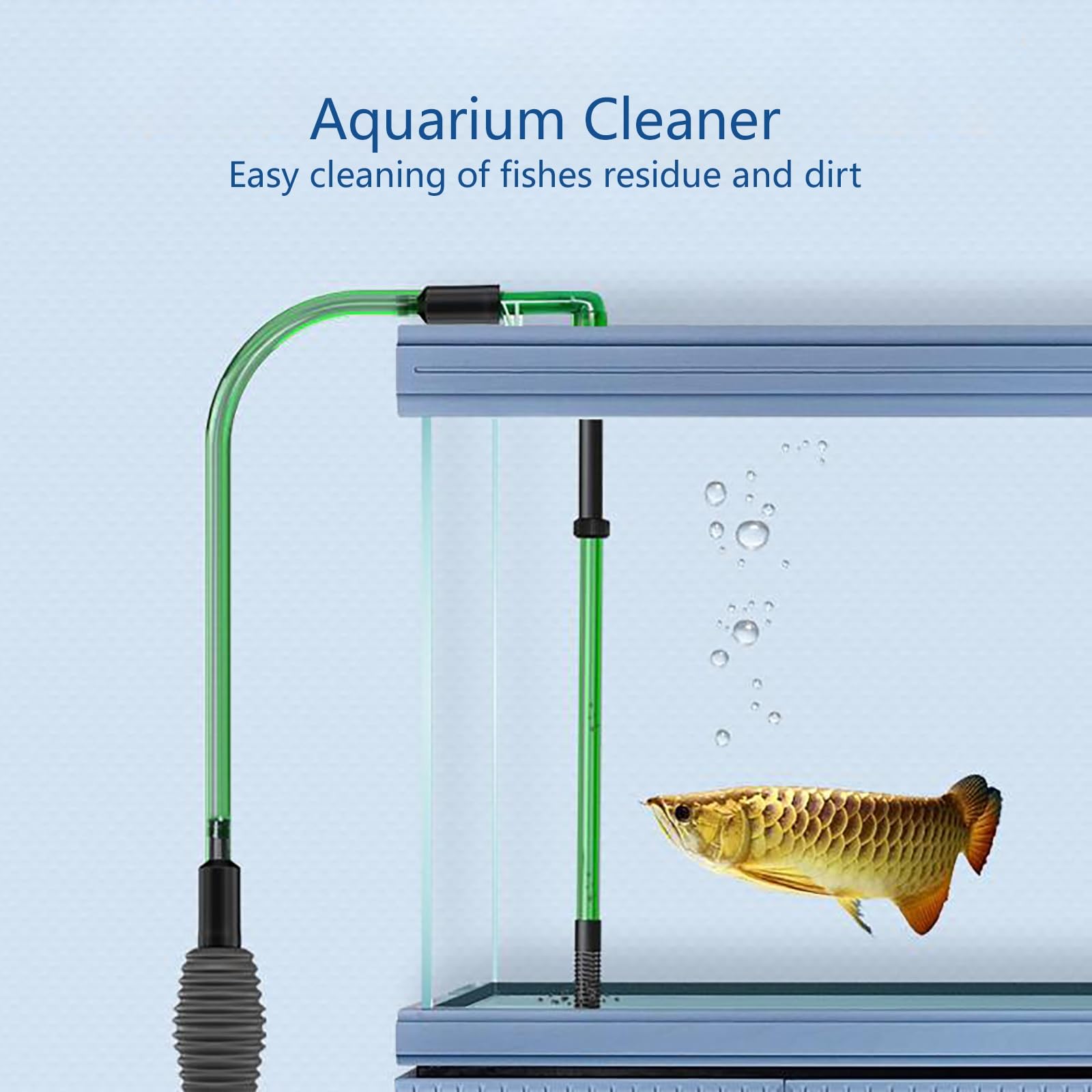Limpiador De Grava para Acuarios, Manguera De Sifón Manual con Bolsa De Aire Espesada, Herramientas De Limpieza para Acuarios, Uso para Limpieza De Grava y Arena En Peceras