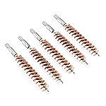 BOOSTEADY 5 Pcs Phosphor Bristle Bronze Bore Gun Cleaning Brush for Pistol Shotgun with 50 Professional Square Patches Multi-Caliber