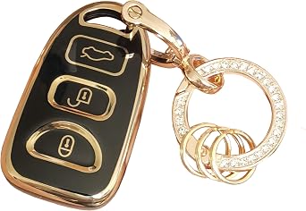 For Hyundai Key Fob Shell With Keychain Fit for Hyundai Elantra Sonata Kia Forte Optima Spectra Car Key Fob Cover