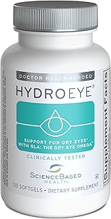 ScienceBased Health HydroEye Dry Eye Supplement – Clinically Tested Formula with GLA & Omega-3 – Supports a Healthy Tear Film for Lasting Eye Comfort – 120 Softgels