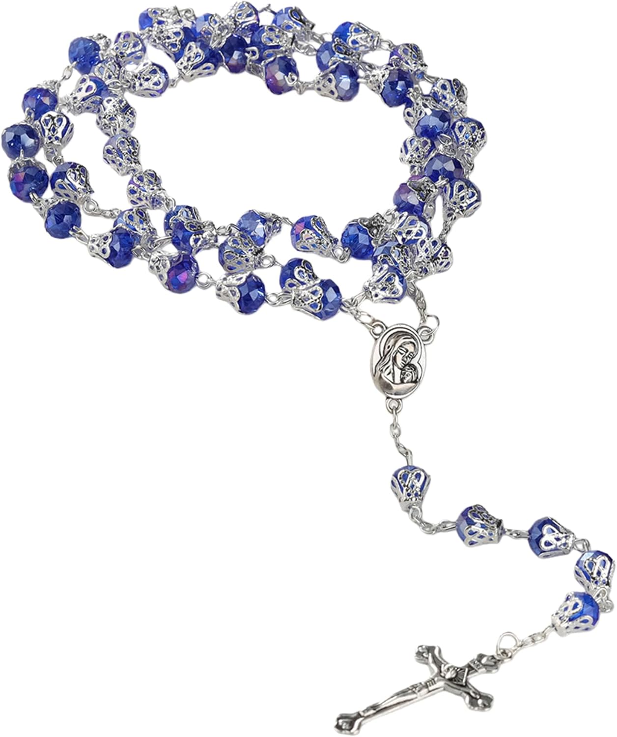 Christian Rosarys Necklace Crystal Rosarys Necklace Jesus Cross Rosary For Baptism Prayers - Image 6