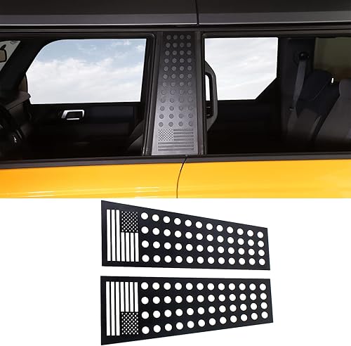 RAZPOY Cubierta para panel de poste de pilar Bronco B, calcomanía para ventana de puerta trasera de bandera estadounidense compatible con accesorios