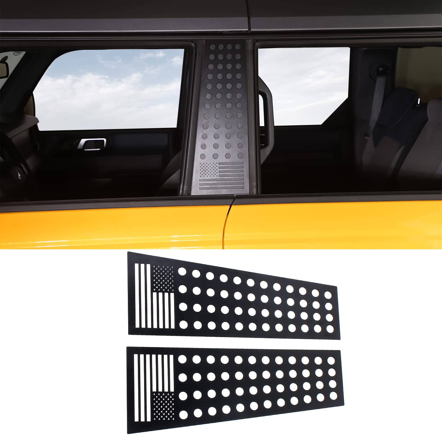 RAZPOY B Pillar Panel Cover American Flag for Ford Bronco 4Door 2021-2026