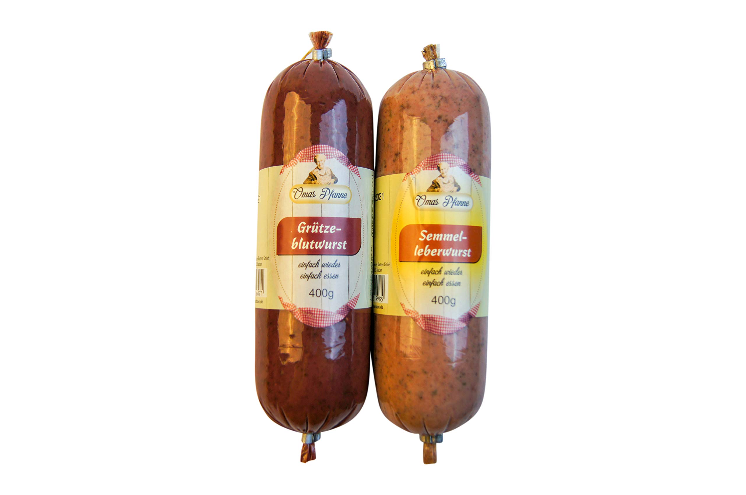 Grützwurst & Semmelleberwurst Omas Pfanne Grützeblutwurst | DDR Rezeptur Tiegelwurst | Black Pudding | laktosefrei (Leberwurst & Grützwurst)