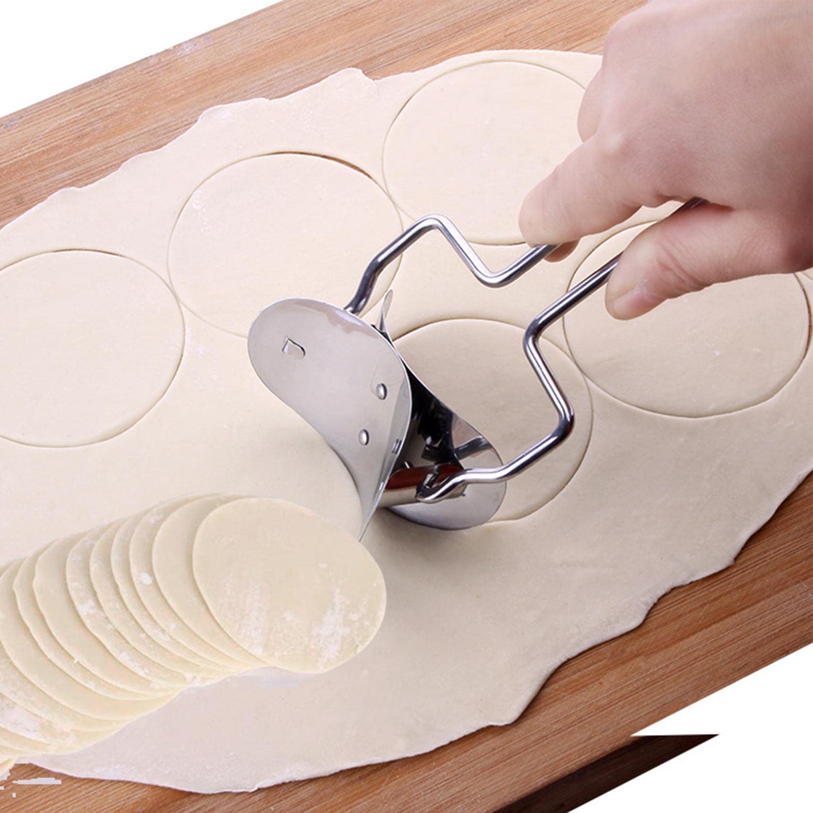 WEITING Taglierina per Gnocchi, Rullo taglierina per Gnocchi - Tagliapasta per Involucro in Acciaio Inossidabile | Rullo Circolare, Utensili da Cucina, Strumenti per preparare Gnocchi Cinesi, Torte