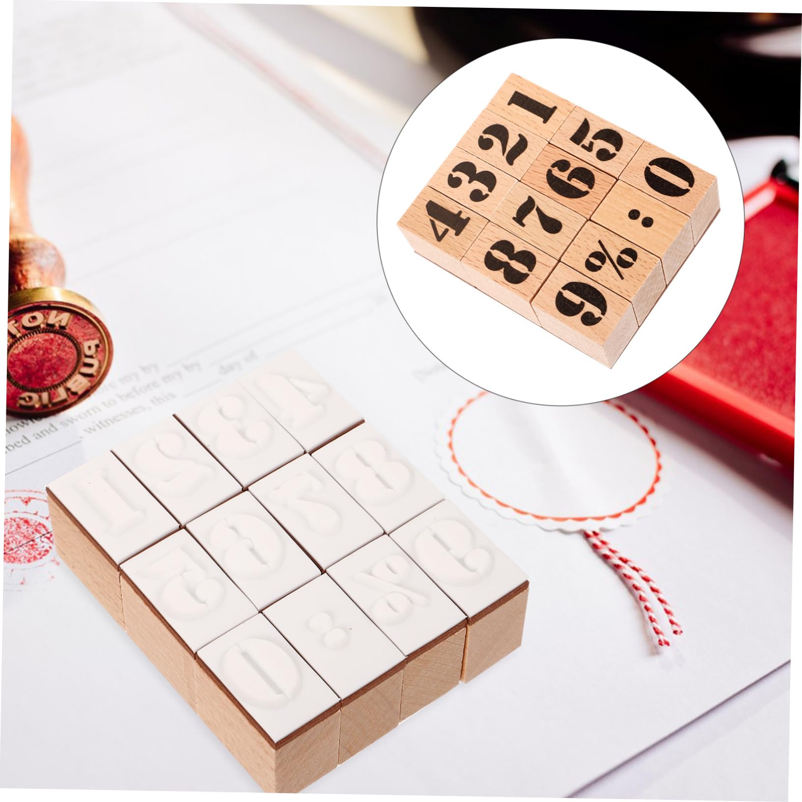 NUOBESTY 4sätze Holzstempeln Mit Zahlen Und Buchstaben Dekorativer -stempel Für Notizbücher Und Kreative Projekte Für -labels Karten Und Scrapbooking