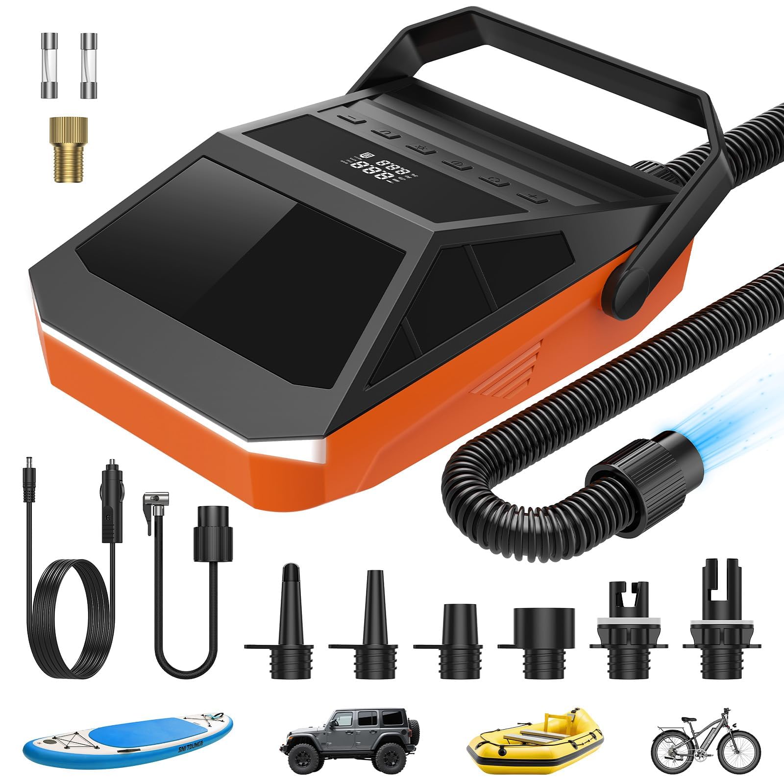 50PSI Paddle Board Electric Pump, Portable SUP Pump with Inflate & Deflate