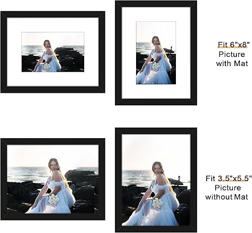 Miniatura 417 de Picrit - Juego de 12 portarretratos de 5 x 7 pulgadas para colgar en la pared o exhibir sobre una mesa, para fotos de 4 x 6 con paspartú o 5 x 7