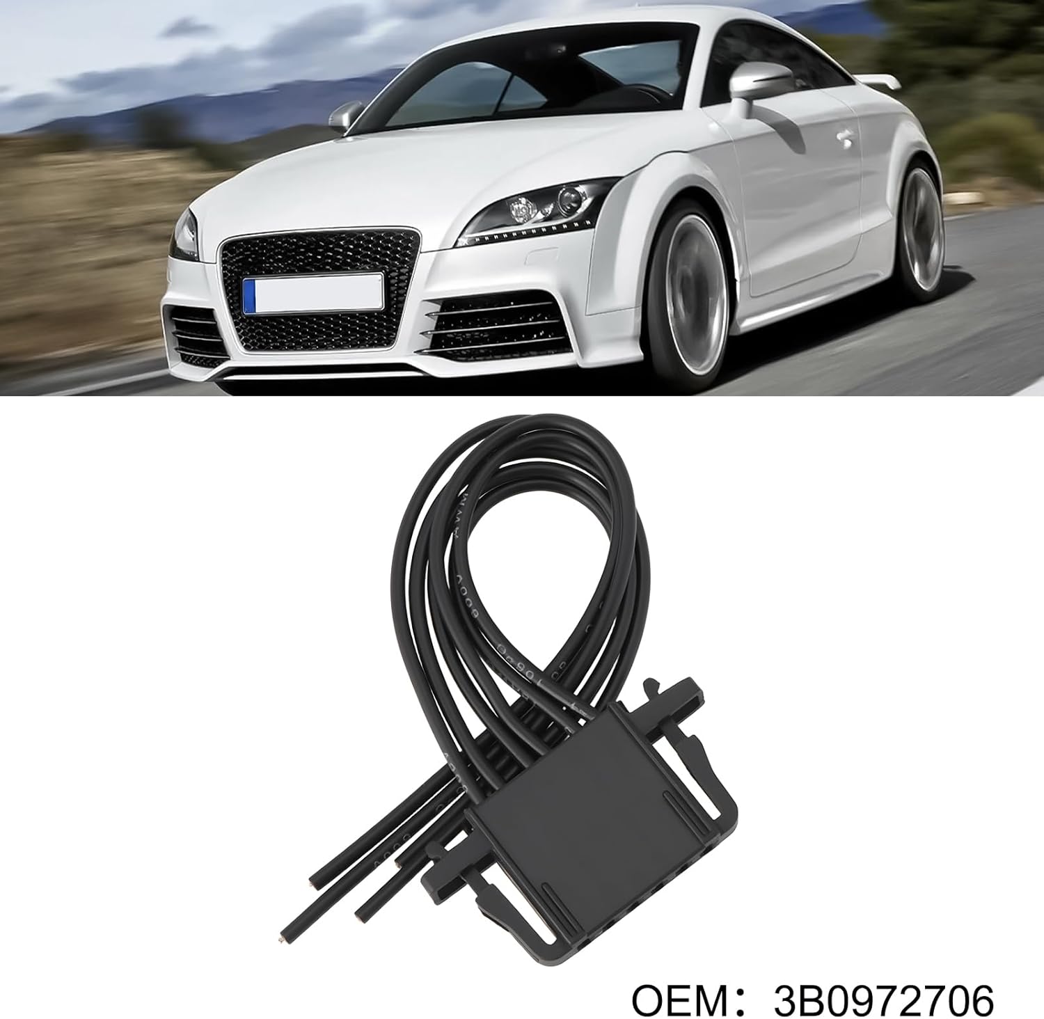 EMSea 2pcs 6Pin Connector Car Repair Harness 3B0972706 Compatible with VW