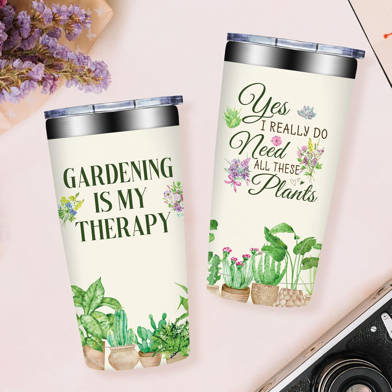 Grifarny Gardening Gifts for Women - Plant Lover Gift - Cool Gifts for Gardeners, Pant Lovers - Gardening is My Therapy Tumbler Cup 20 oz - Image 6