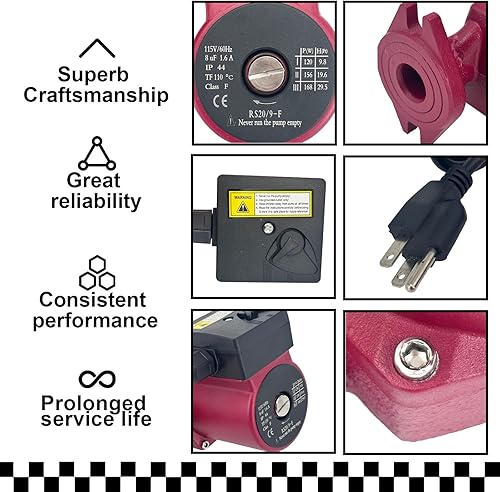 Miniatura 5 de UPS26-99FC 115V 16HP Bomba de caldera de bomba de circulación de agua utilizada para calefacción radiante, calefacción de bobina de ventilador,