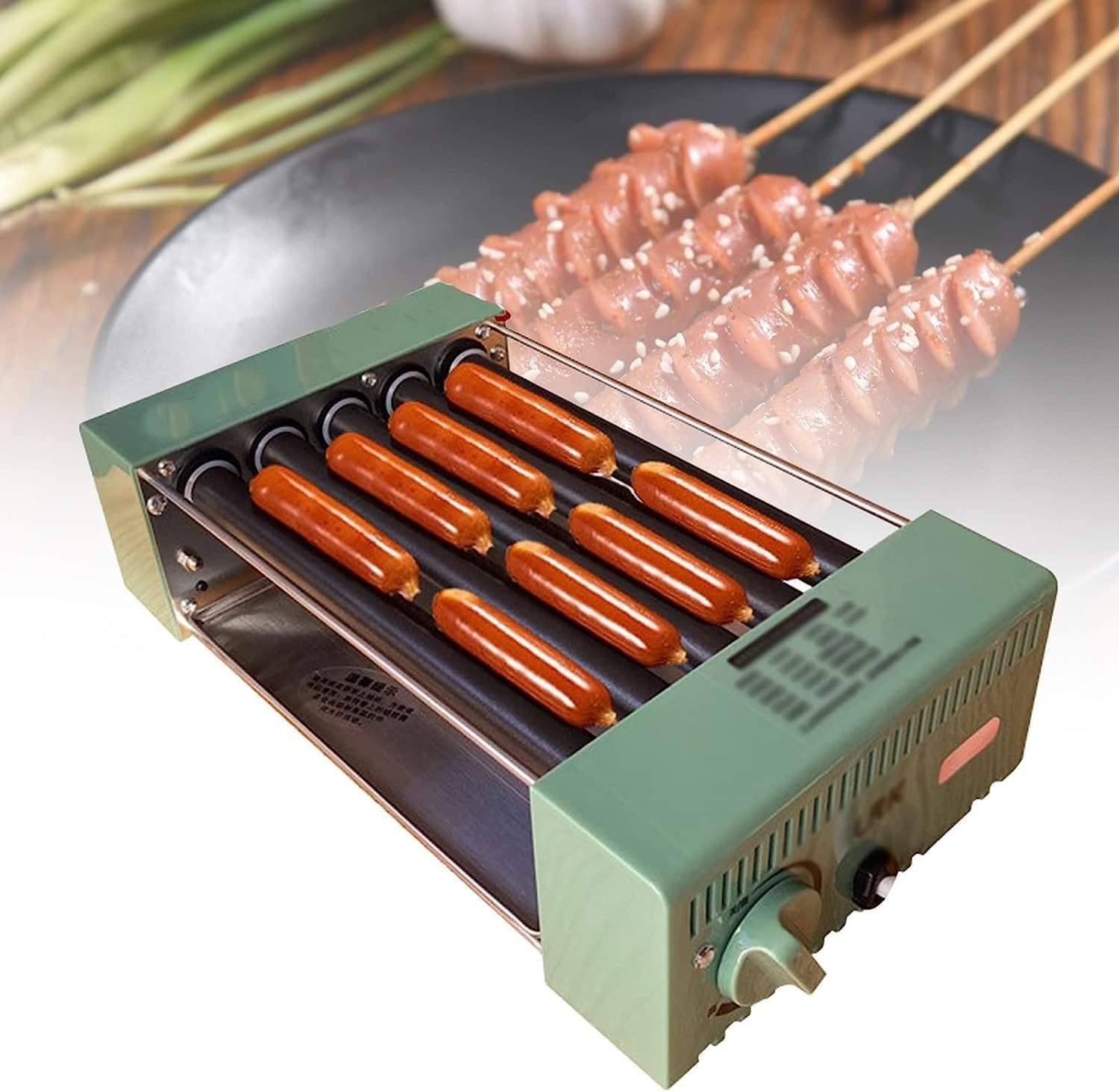 Rouleau à Hot-Dog pour Grill Home Bourse Machine à Hot-Dog, 5 Rouleaux à Rouleaux de Saucisse Grill, Multifonctionnel