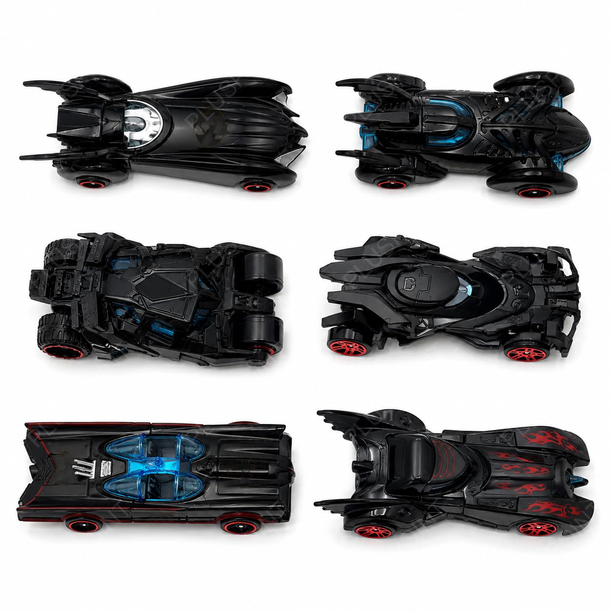 PLUSPOINT Black Super Hero Metal Cars Set Push N Go 6 Pc Vehicles, Racing Cars Play Set for Toddlers,Boys Die-Cast Car Set, Cake Decorations Topper Birthday Gift(Bat 6pc) 2