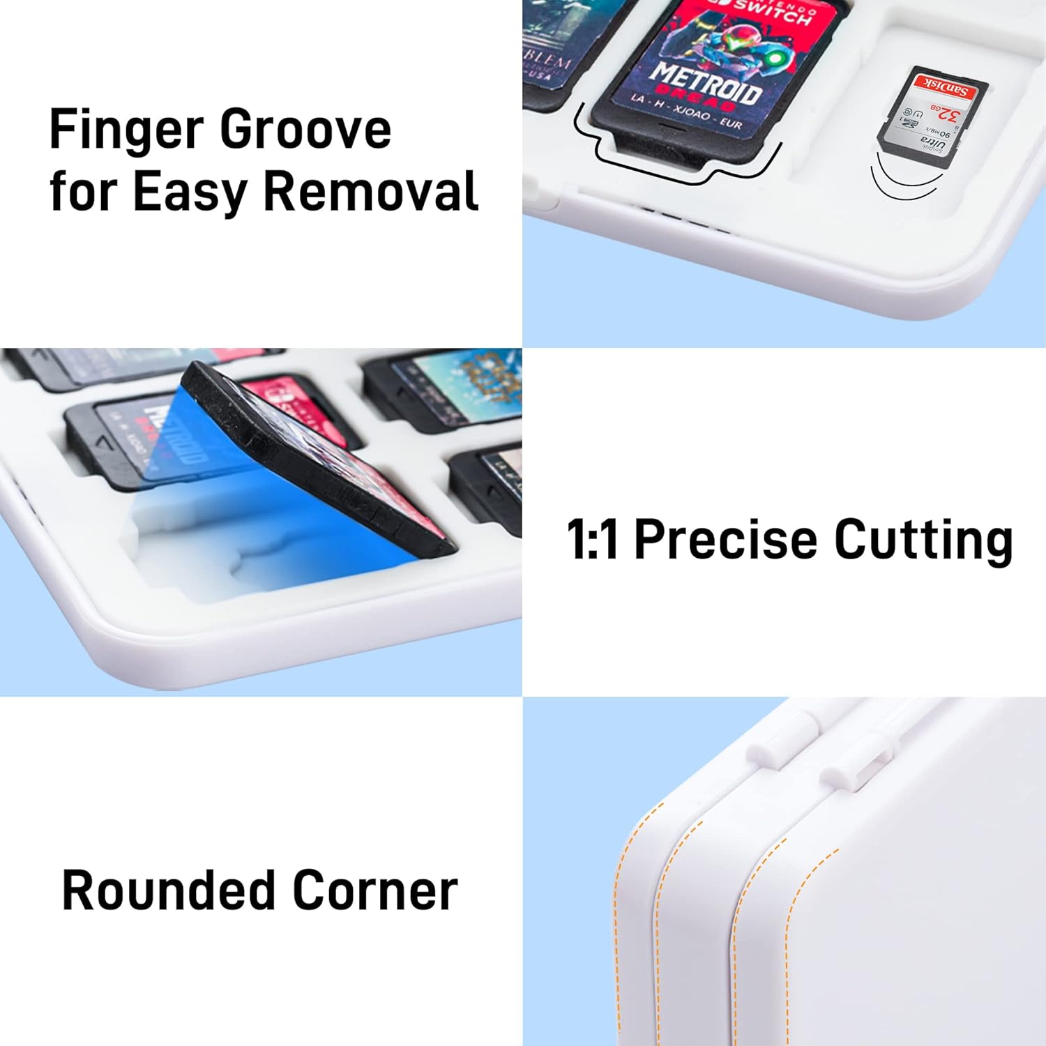 RHOTALL Game Card Case for Nintendo Switch /OLED/lite/2 , Storage Card Box with 48 Game Cards Cartridge and 24 SD Cards Slots, Switch Games Holder with Magnetic Design - for Tears of the Kingdom - Image 2