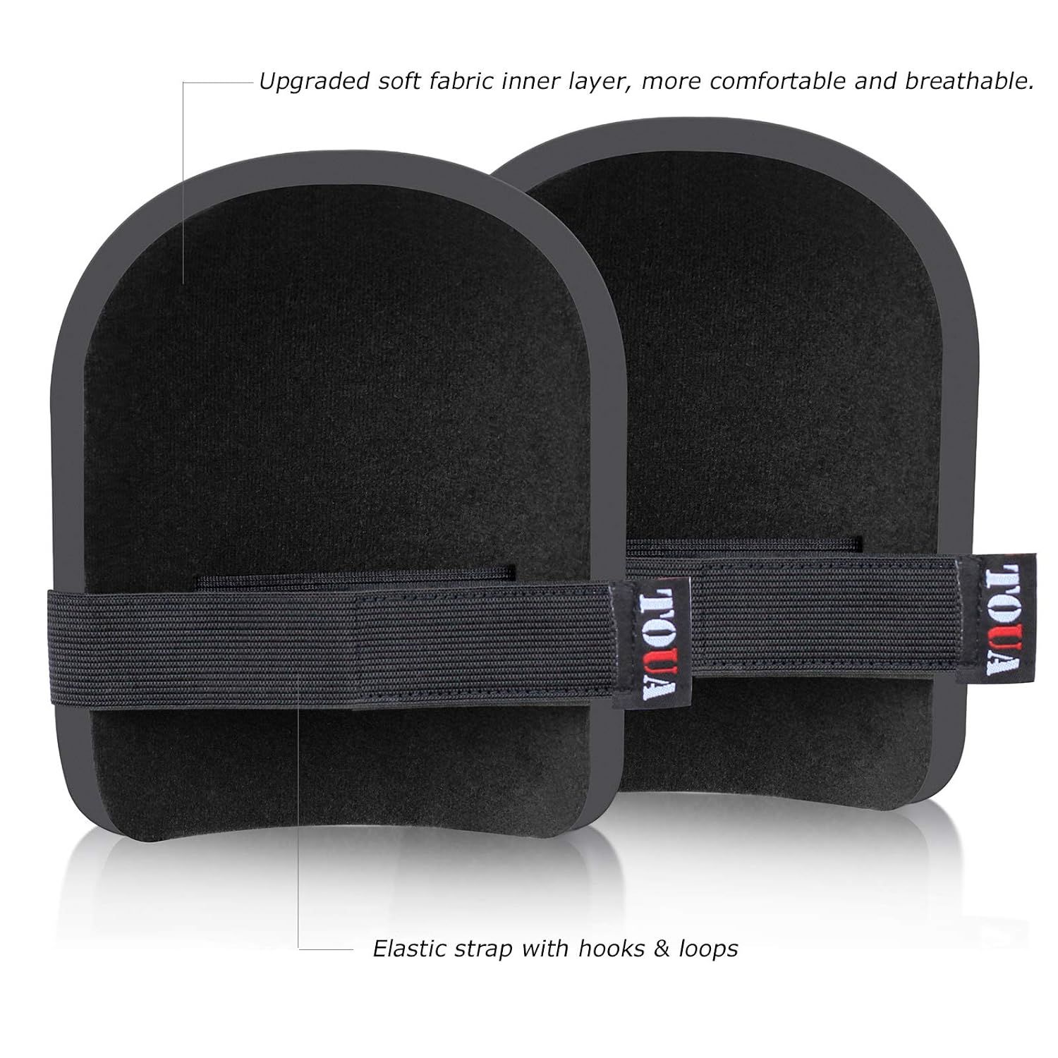 TOUA Gardening Knee Pads Lightweight Waterproof Foam Kneepads with Soft Inner Layer, Unisex-Adult, Easy Fit & Clean with Adjustable Straps for Home, Work, Garden, Cleaning, Flooring, Construction Work(Black)