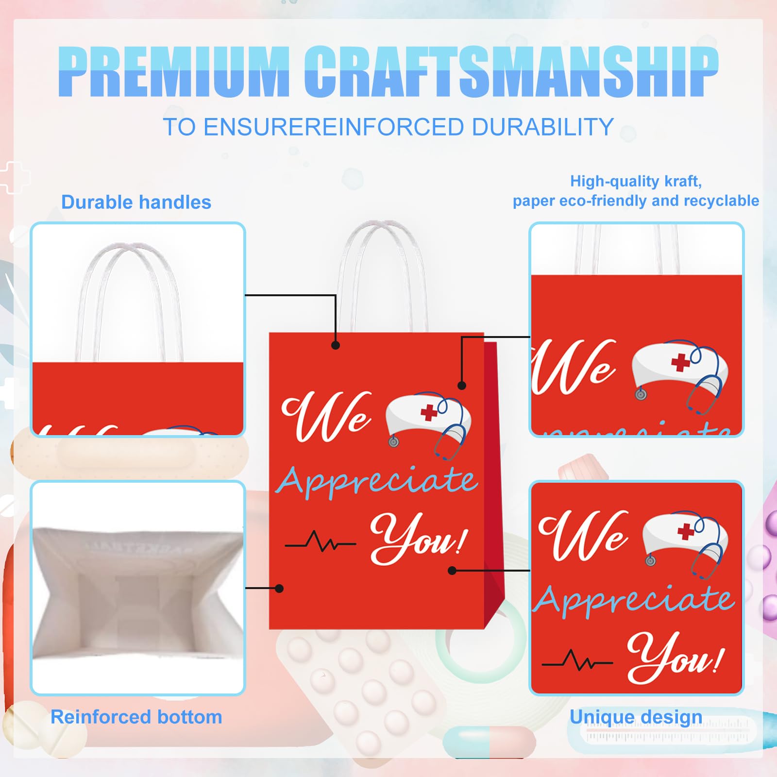 Bolsa De Regalo De Agradecimiento Para Enfermeras: Grande/extra Grande, Agradecimiento Para Profesionales De La Salud - México