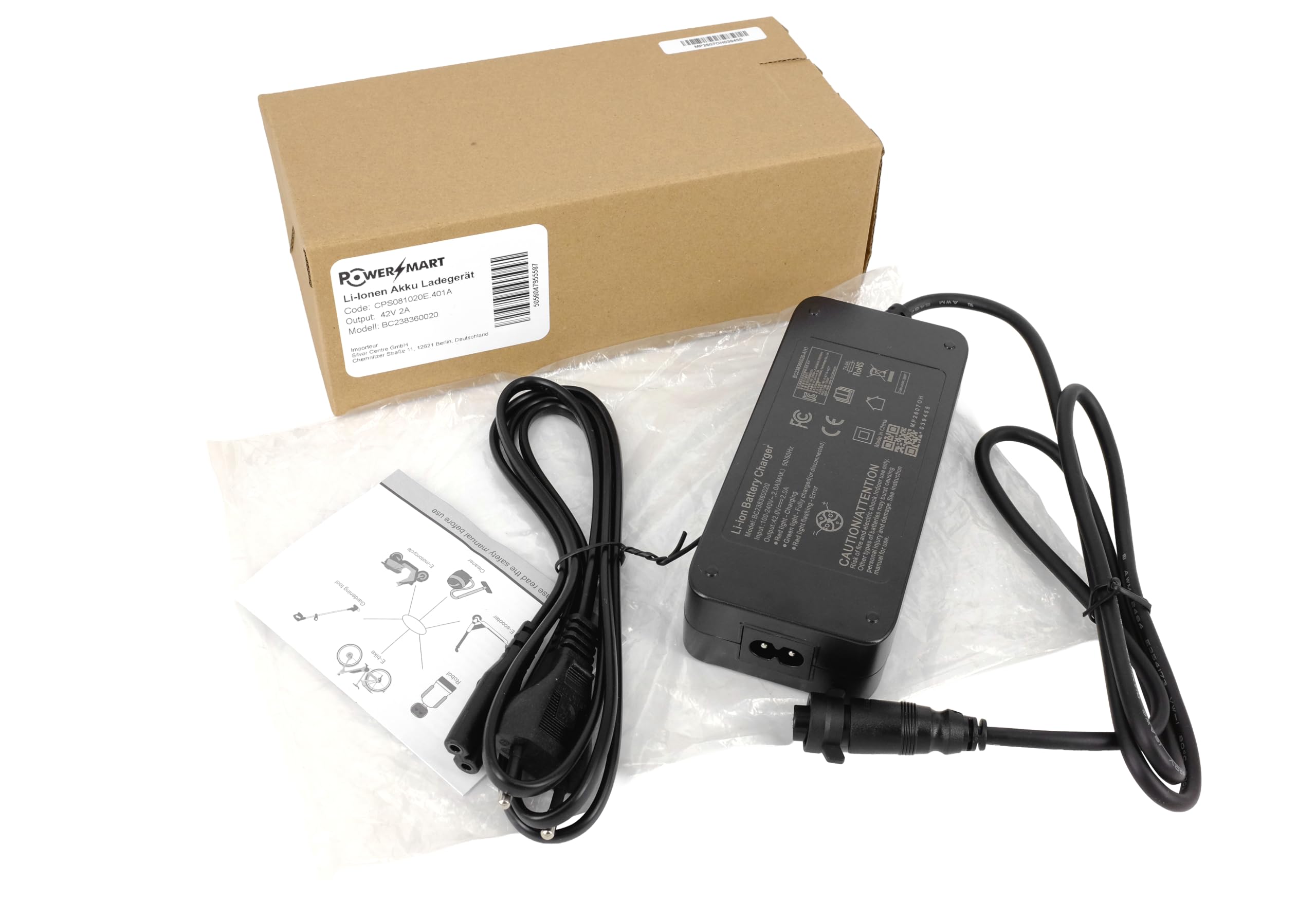PowerSmart 42V 2A Ladegerät Ersatz für 36V Lapierre e-Sensium/e-Crosshill