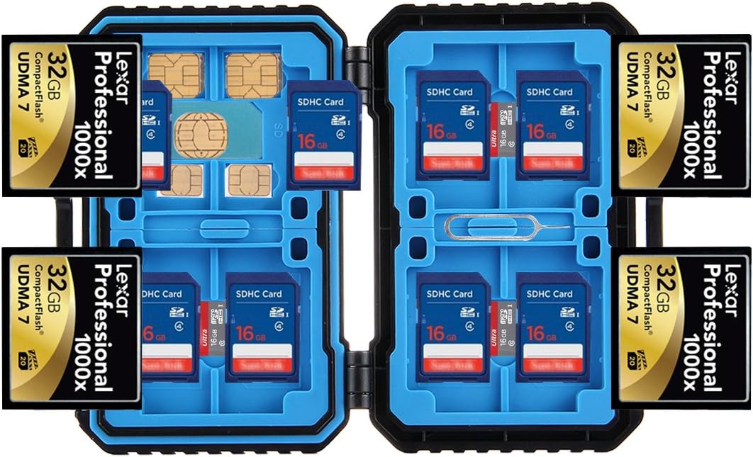 Memory Card Case Waterproof Camera SD Card Holder 28 Slots Carring Bag for Micro SDHC SDXC TF SIM CF by iLifeTech