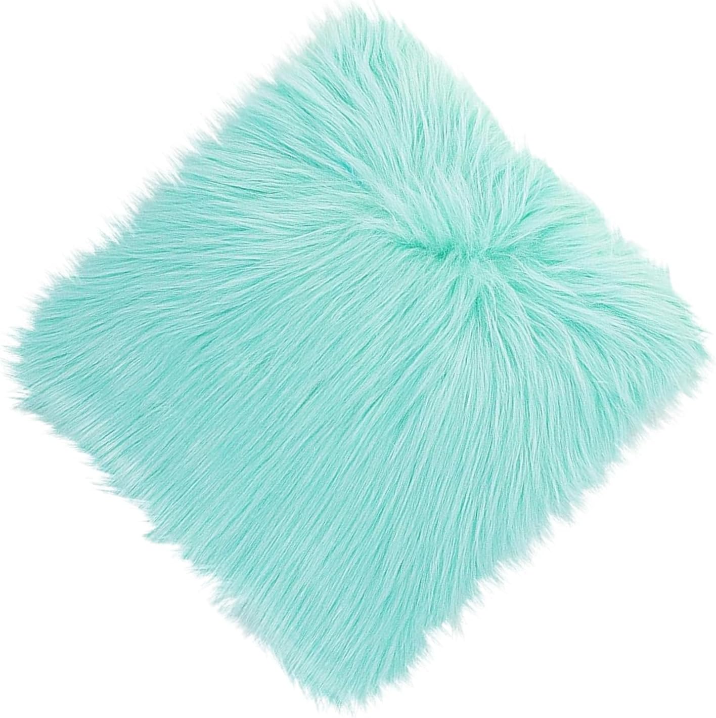 12inch Square Small Faux Fur Sheepskin Cushion Soft Plush Area Rug,Photo Background for Small Product Desktop Photography,Display and Decor,Jewelry,Nail Art,Locker Accessories (Blue)